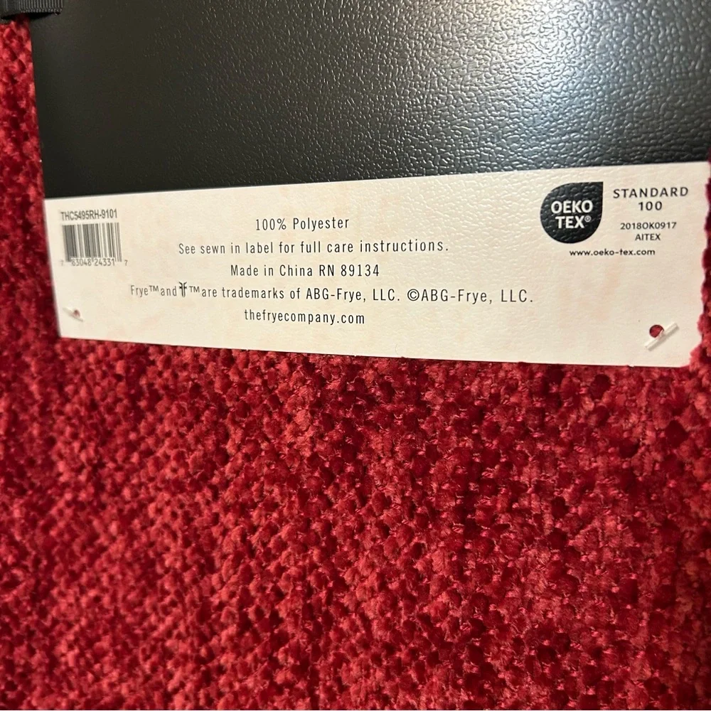 NWT FRYE Chenille Fringe Oversized Red Throw Blanket 50